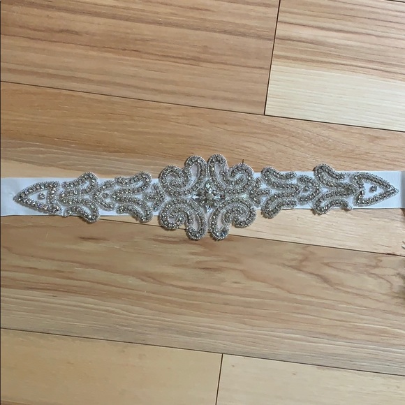 Crystal bridal beaded belt sash wedding - Picture 6 of 16